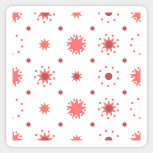 Suns and Dots Light Red on White Repeat 5748 Sticker